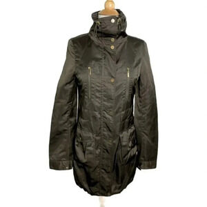 Aqua‎ Womens XS Olive Green Lightweight Utility Jacket Rain Coat Parka